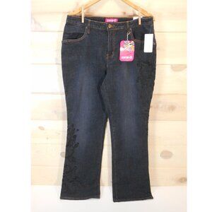 Vintage Y2K Zana Di Embroidered Jeans NWT Women's size 16 Bareback Black